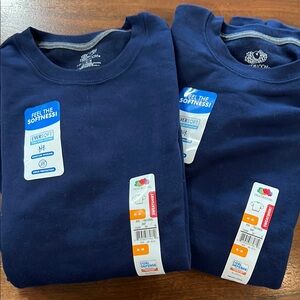 Fruit of the Loom Navy Crew neck Fleece (set of 2)